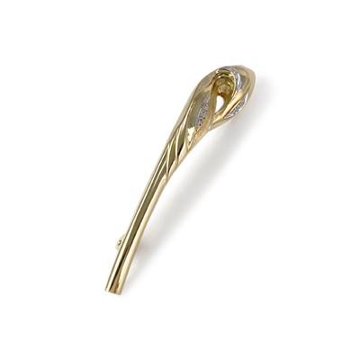 Broche d'occasion or 750 2 tons diamants - vue 1