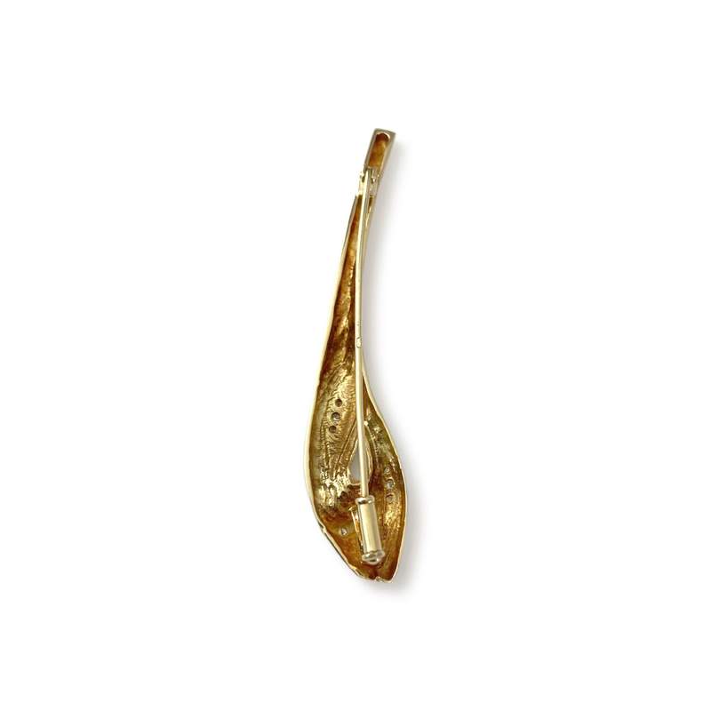 Broche d'occasion or 750 2 tons diamants - vue 2