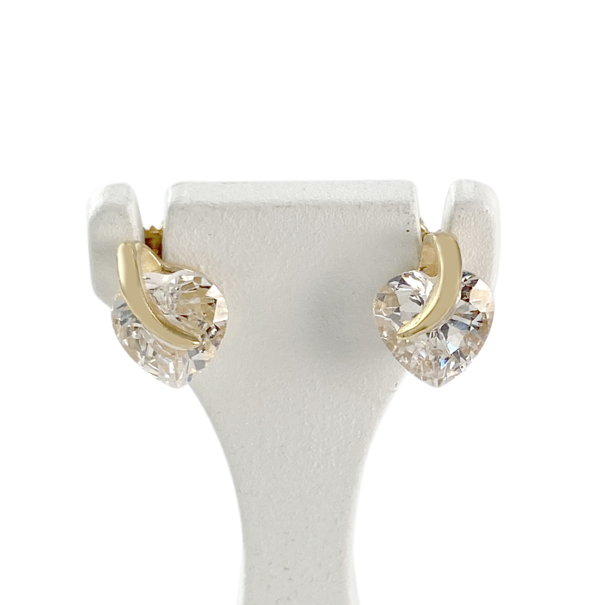 Boucles d'oreilles occasion or 750 oxydes de zirconium