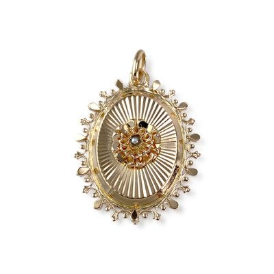 Second hand pendant gold 750 chinese pearls