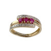 Bague d'occasion or 750 2tons rubis diamants - vue V1