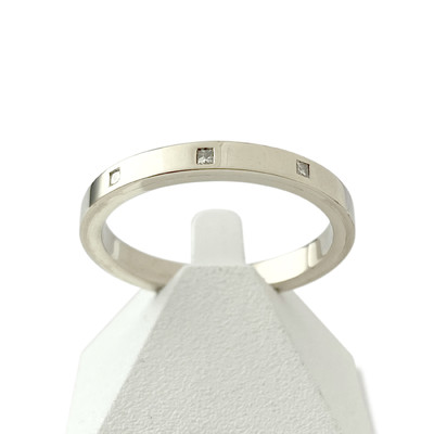 Bague d'occasion or 375 blanc diamants - vue 1