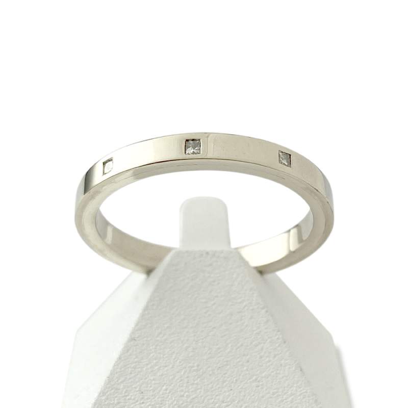 Bague d'occasion or 375 blanc diamants - vue 1