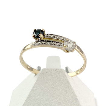 Bague d'occasion or 750 jaune saphir zirconias