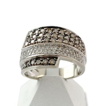 Bague d'occasion or 750 blanc diamants