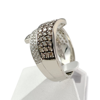 Bague d'occasion or 750 blanc diamants