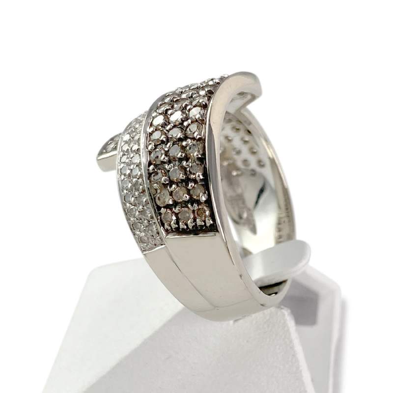 Bague d'occasion or 750 blanc diamants - vue 2