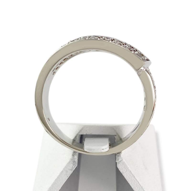 Bague d'occasion or 750 blanc diamants - vue 3