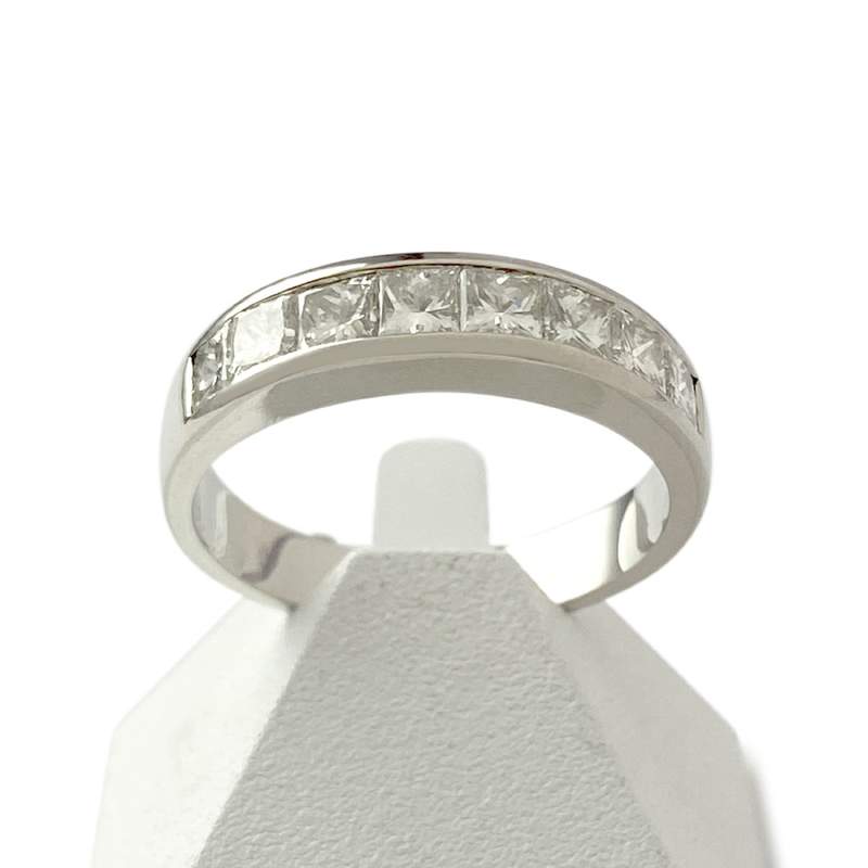 Bague d'occasion or 750 blanc diamants - vue 1
