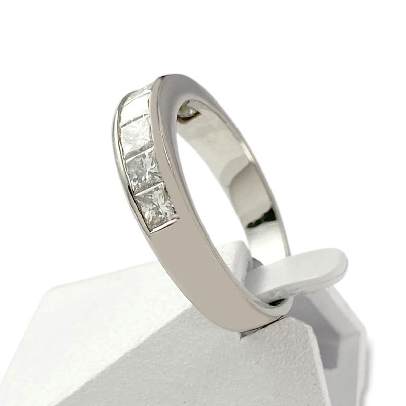 Bague d'occasion or 750 blanc diamants - vue 2