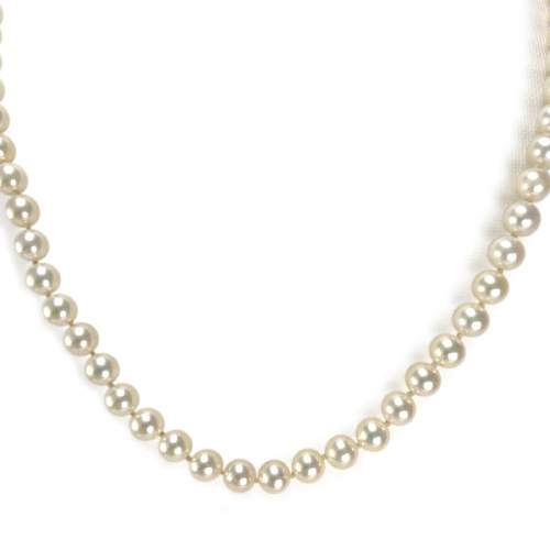 Choker halsketting in goud 750 gele japanse gekweekte parels 51cm