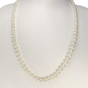 Collier choker d'occasion or 750 jaune perles de culture du japon 51cm