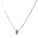 Collier d'occasion or 750 blanc diamant 40cm - vue 1