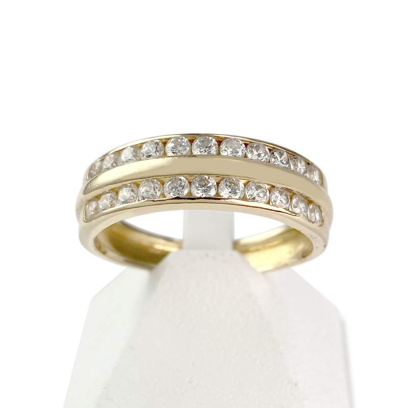 Bague d'occasion or 750 jaune zirconias - vue 1