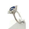 Bague d'occasion or 750 blanc saphir diamants - vue V2