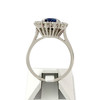 Bague d'occasion or 750 blanc saphir diamants - vue V3
