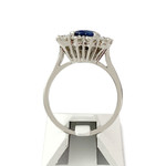 Bague d'occasion or 750 blanc saphir diamants - vue 3