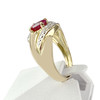 Bague d'occasion or 750 jaune 2tons rubis diamants - vue V2