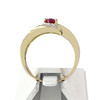 Bague d'occasion or 750 jaune 2tons rubis diamants - vue V3