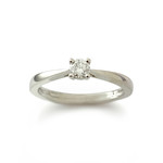 Solitaire d'occasion or 750 blanc diamant - vue 1