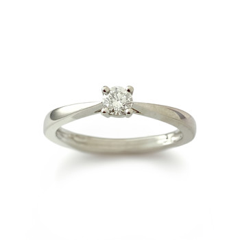 Solitaire tweedehands goud 750 witte diamant