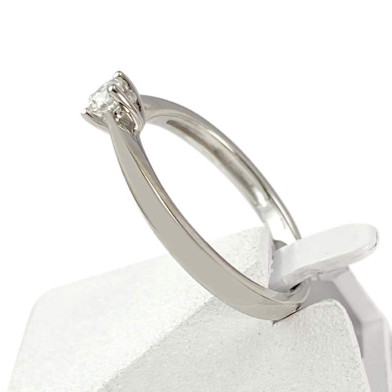 Solitaire d'occasion or 750 blanc diamant - vue 2