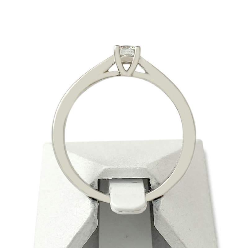 Solitaire d'occasion or 750 blanc diamant - vue 3