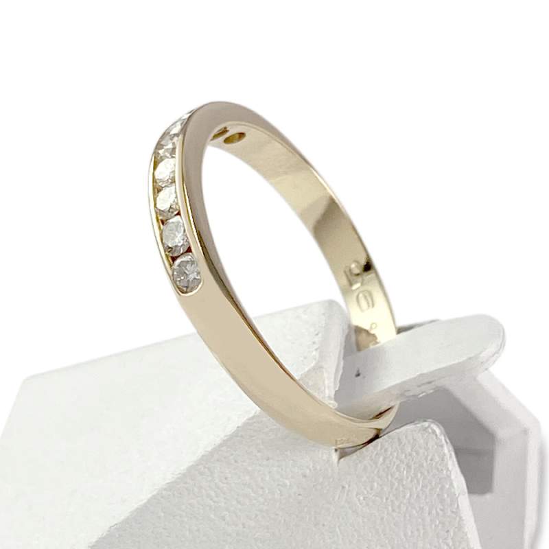 Bague d'occasion or 750 jaune diamants - vue 2