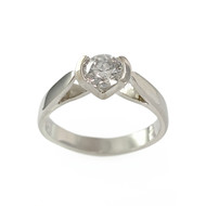 Solitaire d'occasion or 750 blanc diamant 0.50 carat