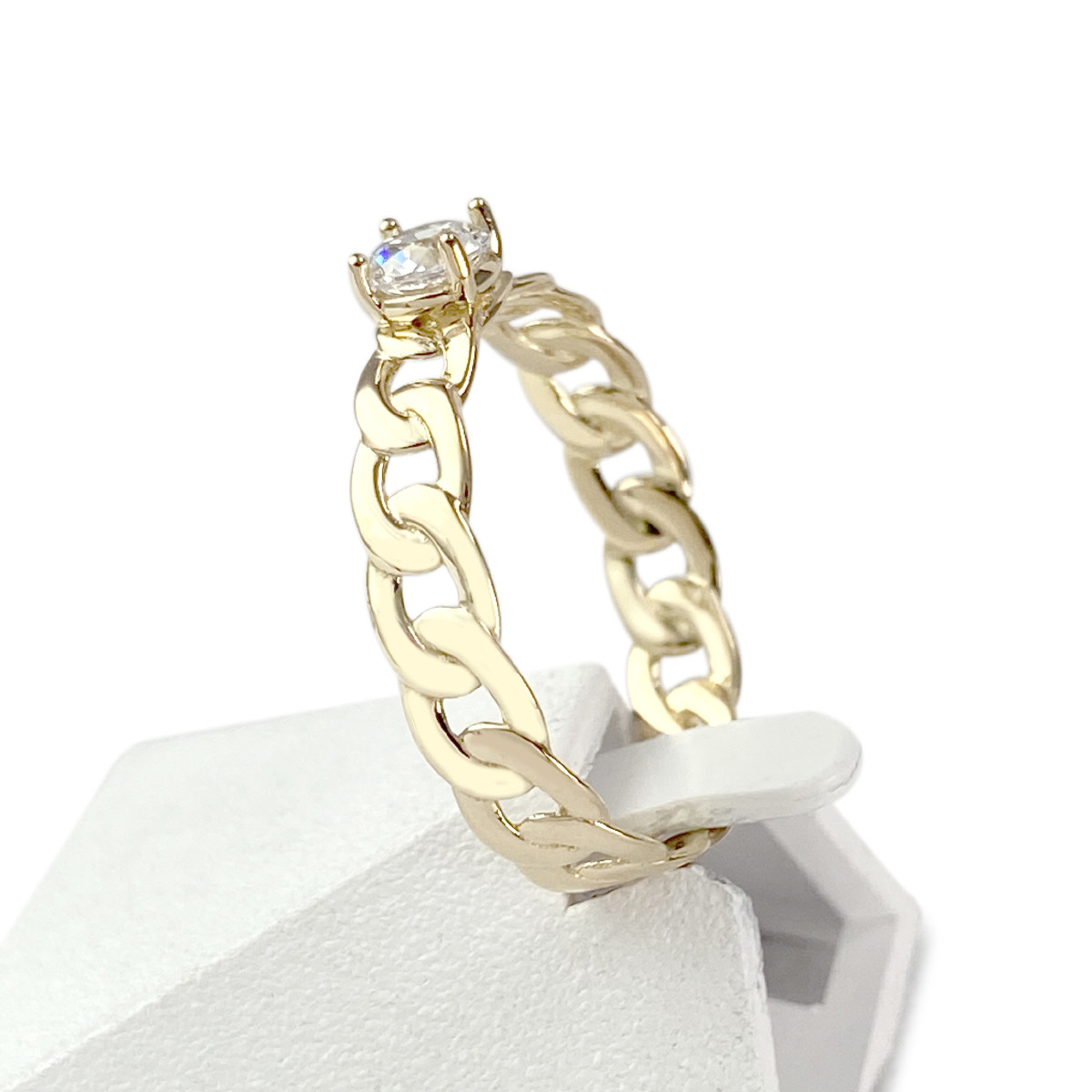 Bague d'occasion or 750 jaune zirconia - vue 2