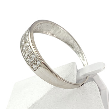 Tweedehands gouden ring 375 witte zirkonia's