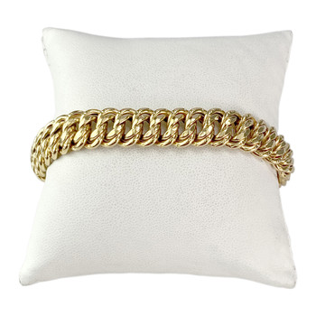 Bracelet d'occasion or 750 jaune maille américaine 19.5 cm