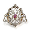 Attache foulard d'occasion 2ors 750 diamants rubis - vue V1