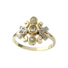 Bague d'occasion or 750 jaune 2tons diamants - vue V1