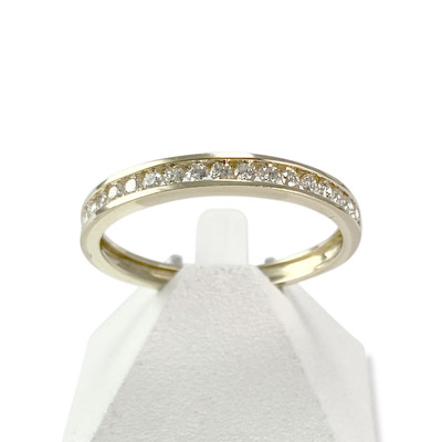 Second-hand gold ring 375 yellow diamonds