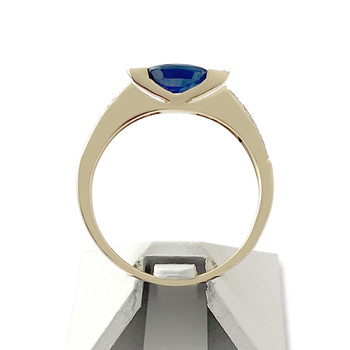 Bague d'occasion or 750 jaune et rhodié saphir diamants