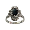 Bague d'occasion or 750 blanc saphir diamants - vue V1