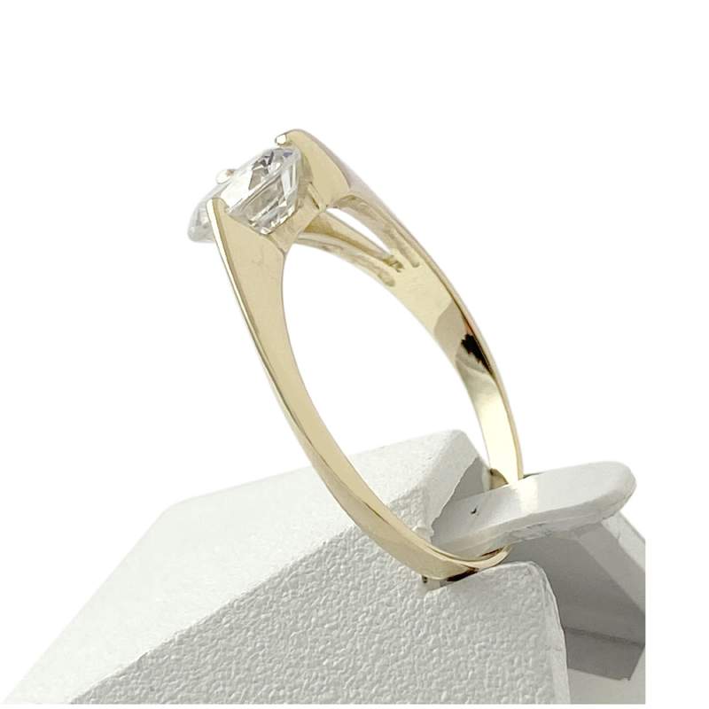 Second hand ring gold 750 yellow zirconia - view 2