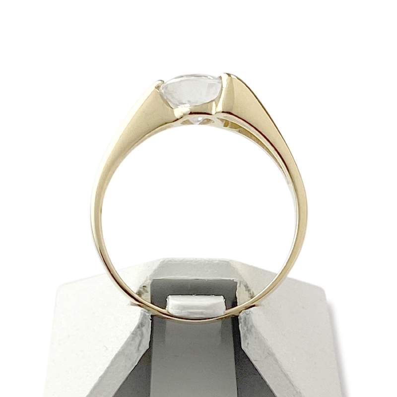 Second-hand gold 750 yellow zirconia ring - view 3