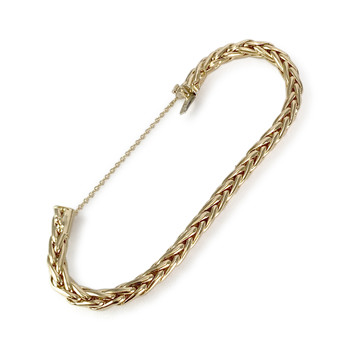 Bracelet d'occasion or 750 jaune maille palmier 19 cm