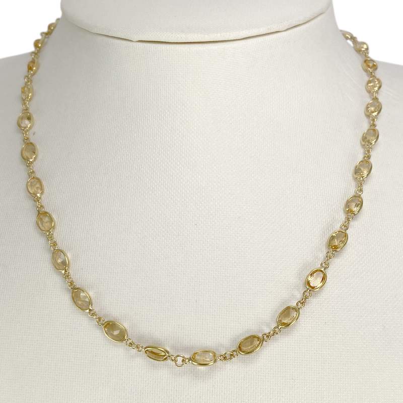 Collier d'occasion or 750 jaune citrines 43 cm - vue 2