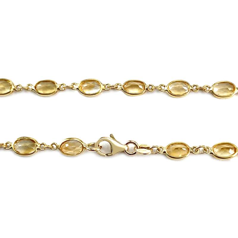 Collier d'occasion or 750 jaune citrines 43 cm - vue 3