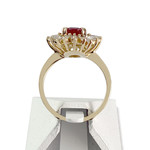 Bague d'occasion or 750 jaune rubis diamants - vue 3