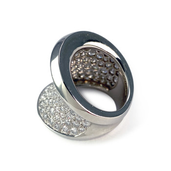 Bague Cartier Chalice d'occasion or 750 blanc diamants