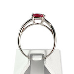 Bague Vintage d'occasion or 750 blanc diamants rubis Mozambique non chauffé - vue 3