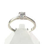 Solitaire d'occasion or 750 blanc diamant synthétique - vue 1