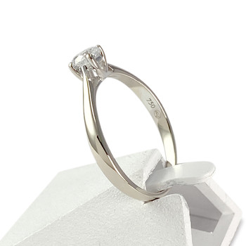 Solitaire d'occasion or 750 blanc diamant synthétique