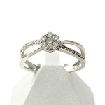Bague d'occasion or 375 blanc diamants - vue 1