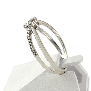Tweedehands gouden ring 375 witte diamanten