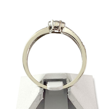 Tweedehands gouden ring 375 witte diamanten